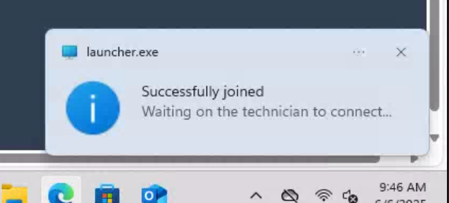 Connection confirmation